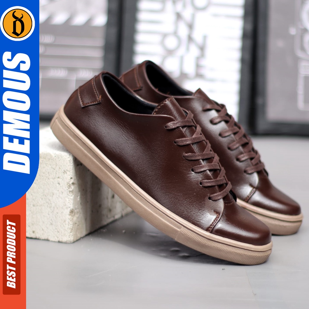 DEMOUS Bachira - Sepatu Sneakers Casual Pria Hitam