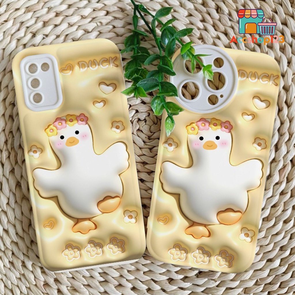 SS148 SOFTCASE SILIKON GAMBAR 3D MOTIF CUTE DUCK UNTUK OPPO A1K A3s A5 A5s A7 A8 A9 A15 A15s A16 A16