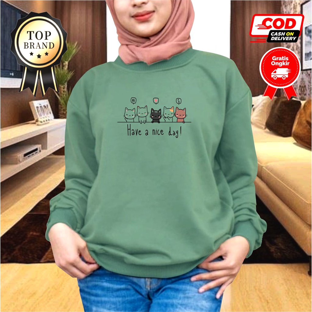 Atasan wanita | Kaos sweatshirt | Kaos lengan panjang | kaos babyterry | ZACKYANG