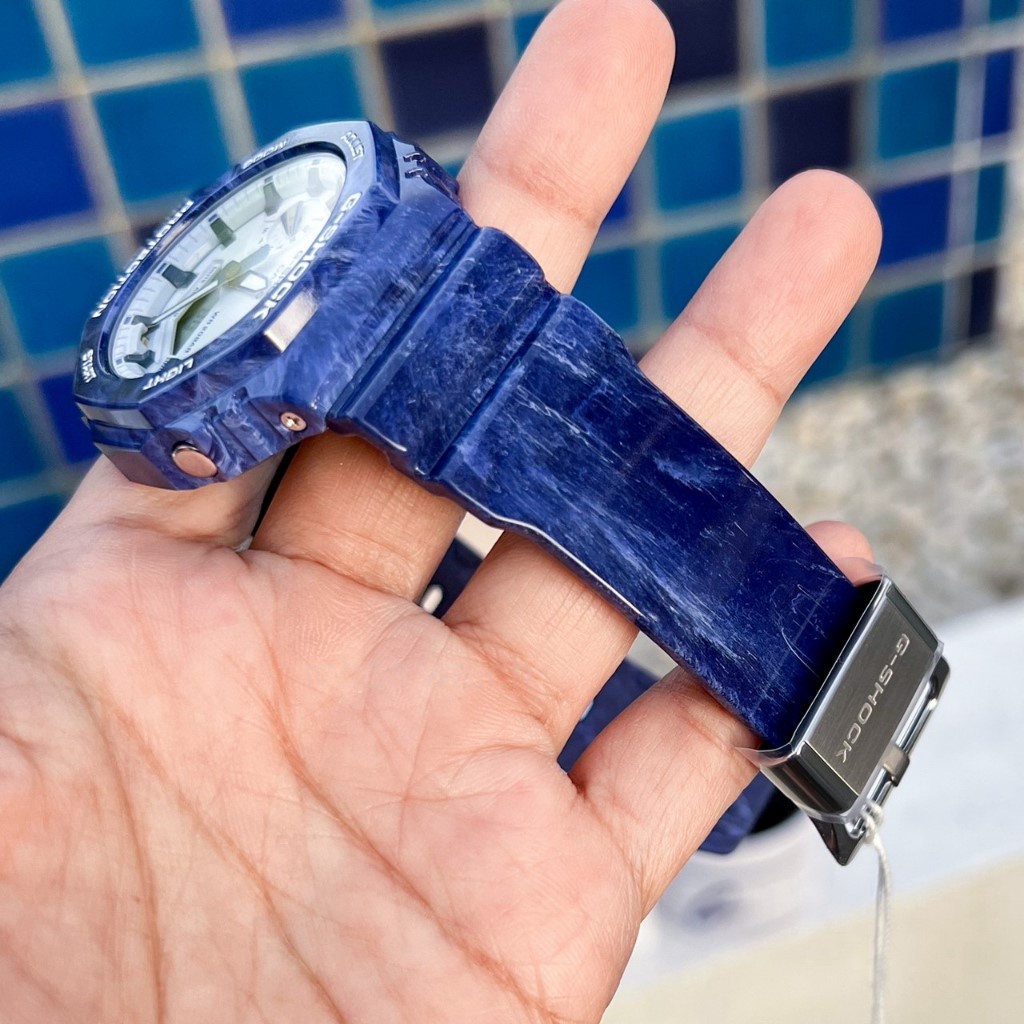 Jam Tangan Pria G-Shock Blue White Porcelain GA-2100BWP-2A