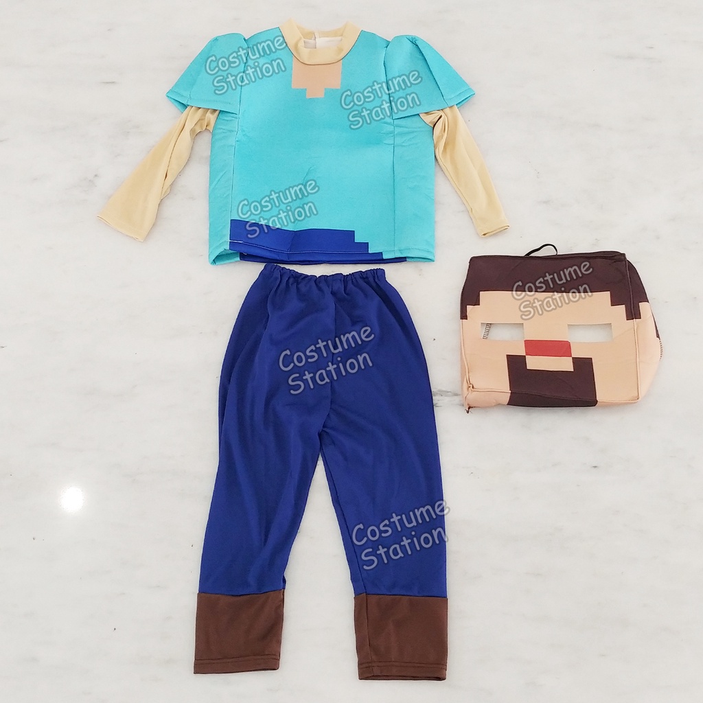 Kostum Minecraft Steve / Costume Game Mainan anak