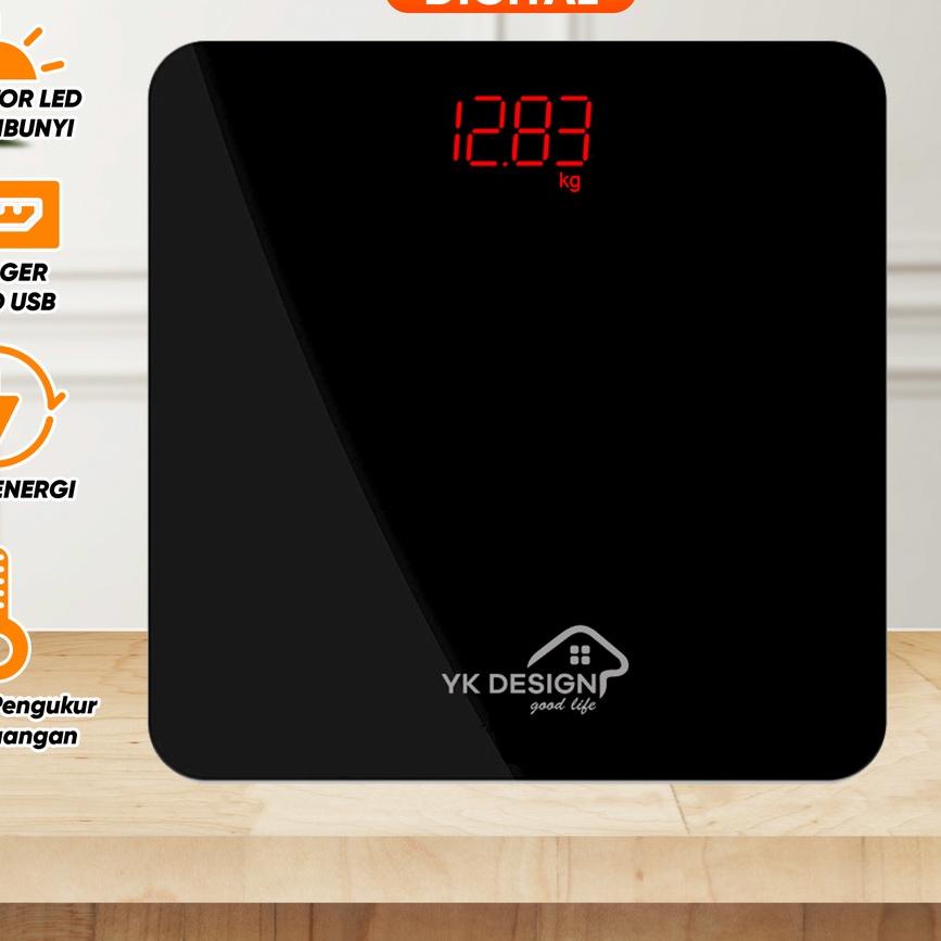 ✦ Timbangan badan Timbangan Berat Badan Mini Digital BODY 180 KG Recharger USB YK DESIGN YK -169A ✽