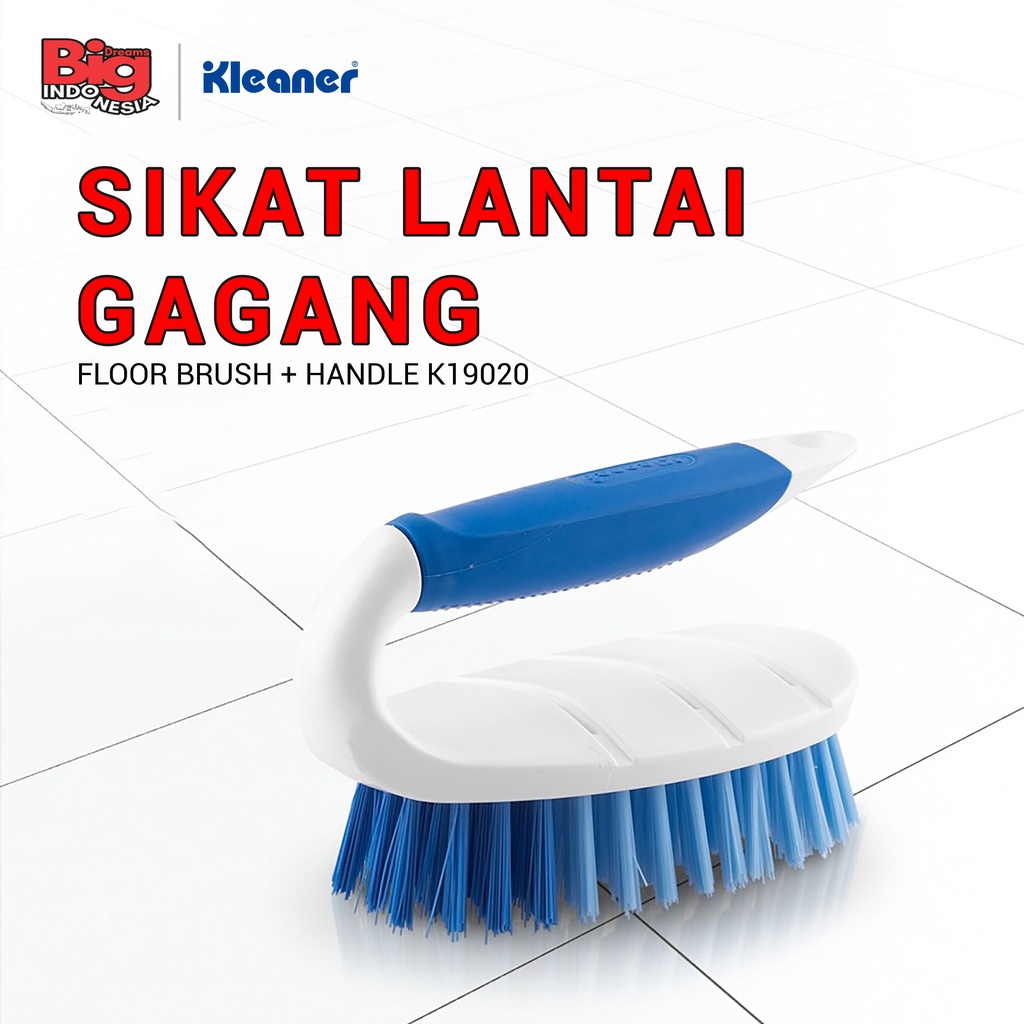 Sikat Lantai Gagang Karet Lembut Floor Brush Serbaguna 15 Cm Kleaner K19020