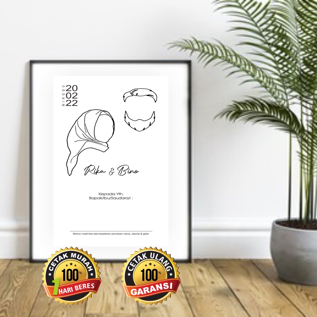 [RCU027_C] UNDANGAN SIMPLE RUSTIC, MINIMALIS PUTIH & TEBAL