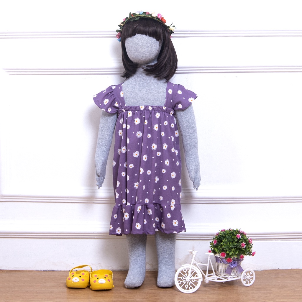 DRESS ANAK SABELA DAISY / DRESS MOTIF DAISY / DRESS ANAK PEREMPUAN MOTIF 1-5 TAHUN