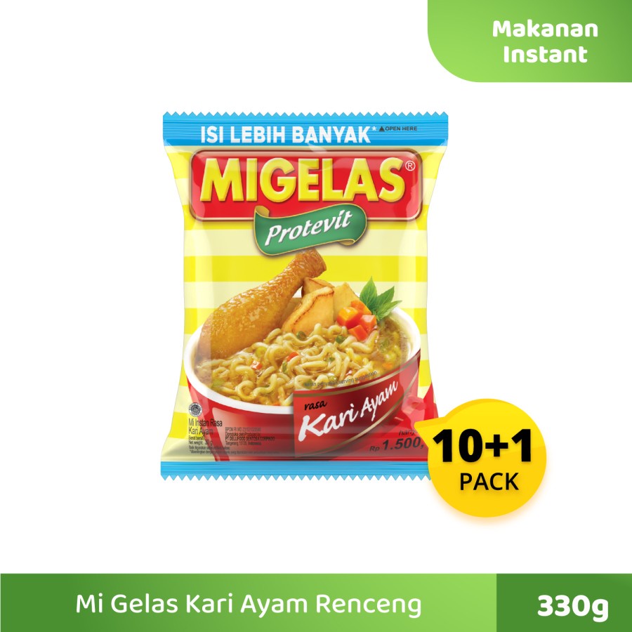 Mie Instan Migelas Kari Ayam Renceng 10+1 @30g