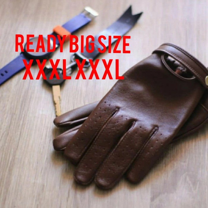 Best Seller Sarung Tangan Kulit Asli,Sarung Tangan Pria Sedia Ukuran Besar Jumbo