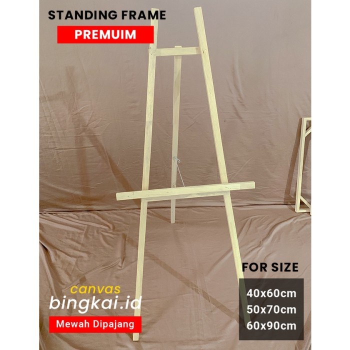 Terlaris Standing Frame Kayu / Tempat Pigura / Easel Kanvas - Besar
