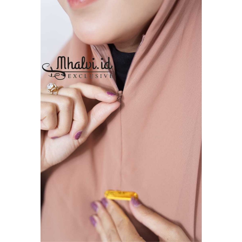 khimar instan zipper syari kerudung jumbo hijab jumbo uk 150×150cm lasercut hijab instan pake resleting