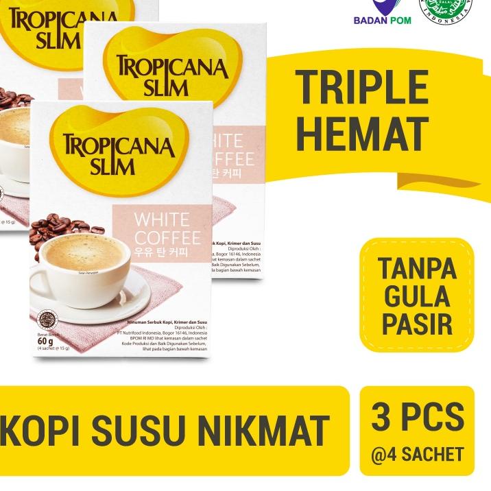 

Original Triple Pack - Tropicana Slim White Coffee 4 Sch - Kopi Susu Nikmat Tanpa Gula Pasir serbuuu !