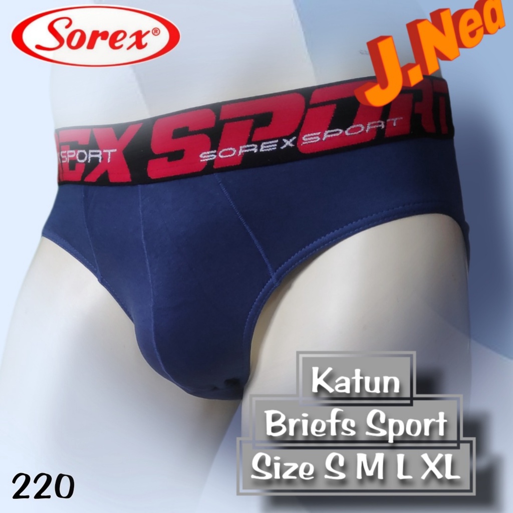 J220T (ISI 3) CELANA DALAM PRIA SOREX SPORT BRIEFT KATUN SIZE S - XL