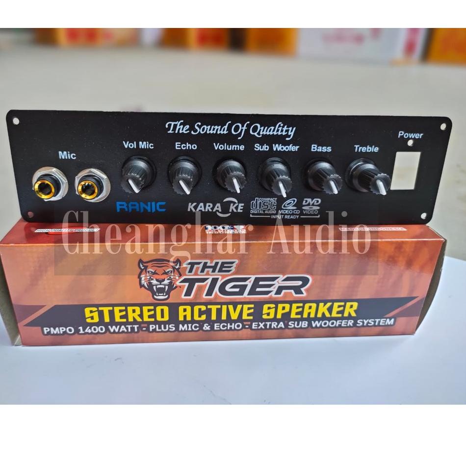 ❂ Kit Power Amplifier Speaker Aktif Stereo Karaoke Plus Echo 1400W PMPO TIGER ✭