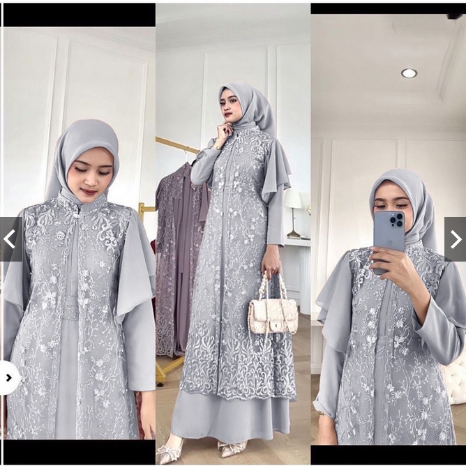 GEORGINA DRESS 3IN1 / MAXI DRESS WANITA MUSLIM / PAKAIAN WANITA HIJAB / DRESS TERBARU 2023 / MAXI PESTA KONDANGAN