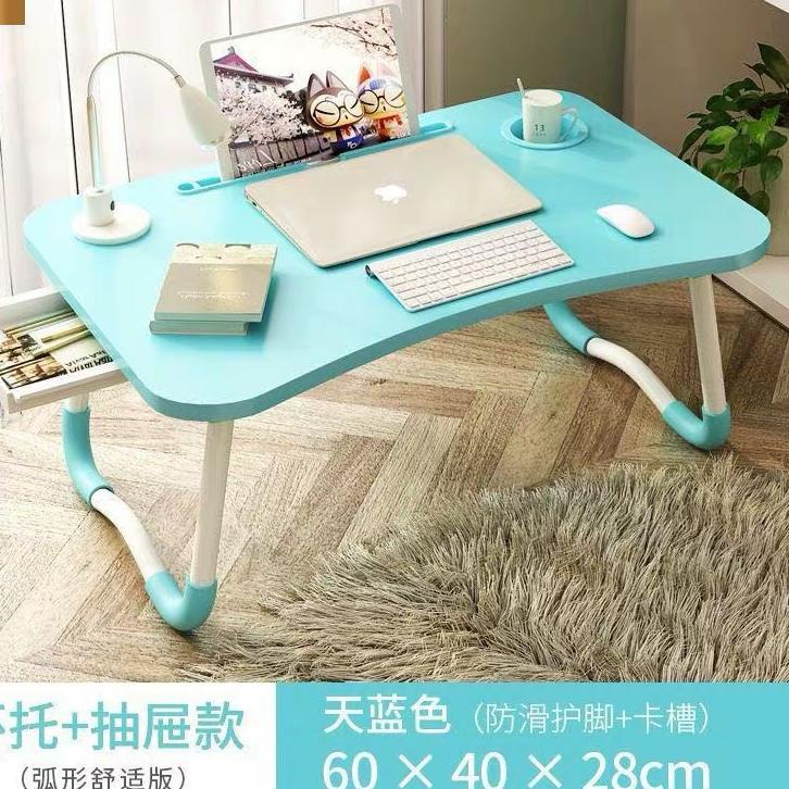 ☏ Meja Belajar USB Meja Laptop Laci Meja Lipat USB + Laci ➦