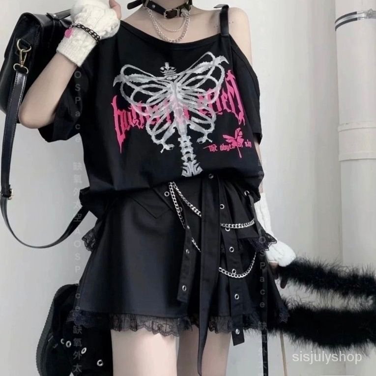 [✅BISA COD] #Sisjuly# Kaos Lengan Pendek Y2k Wanita / Kaos Motif Y2K Tanpa Tali / Atasan Kaos Longga