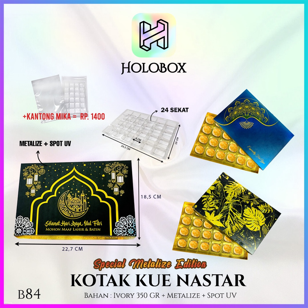 

Box Coklat Kotak Kue Nastar Mika Sekat Packaging Lebaran Murah - B84
