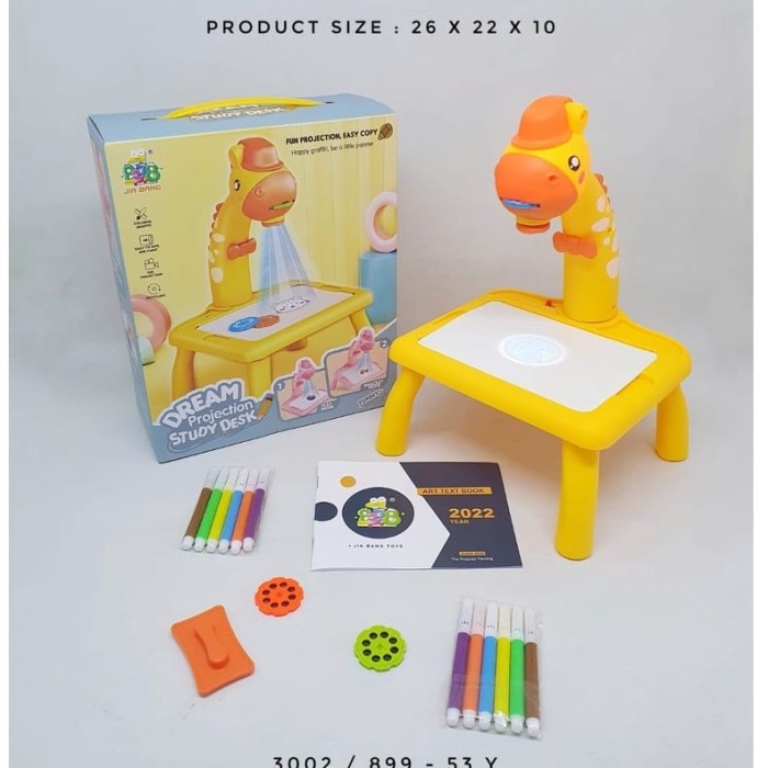 mainan anak  MAINAN EDUKASI MONTESSORI MEJA BELAJAR GAMBAR ANAK PROYEKTOR LAMPU - Kuning Kecil(N8G7)