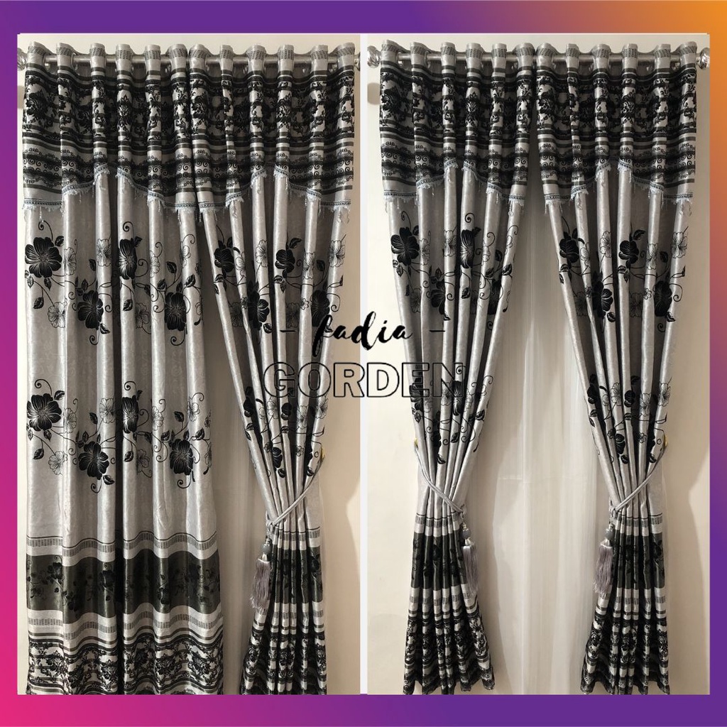 Gorden Blackout Floking Motif Bludru Timbul/Gorden Blackout Bludru Ploking /Gorden Hordeng Bludru Pr