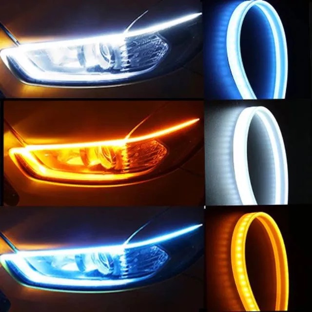 Lampu LED Alis Mobil 2pcs / Lampu LED Alis DRL Mobil Universal 12V 24V