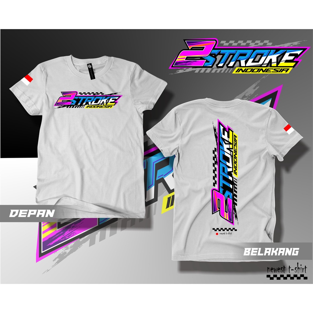 Kaos Jumbo M - XXXXXXL Kaos Racing 2 Stroke Indonesia BigSize Pria Jumbo Kaos Distro All Size