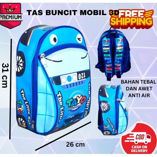 COD ~ TAS ANTI AIR ~Tas Ransel Sekolah Anak PG BUNCIT karakter bus unicorn tas mobil tas bus tas gendut frozen helo kity tayo spiderman avenger