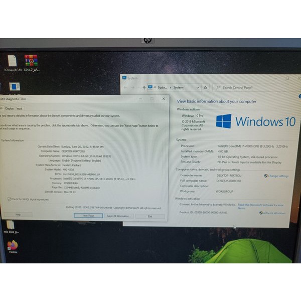 Motherboard Hp Ipm87-Mp Ada Slot M Sata Ssd Paket Prosesor Intel Core I7 4790S 3.20 Ghz Bonus