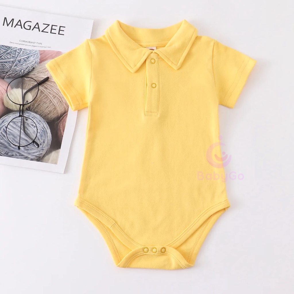 BabyGo Jumper Kerah Bayi polos / Jumsuit Bayi Kerah Polos 100% cotton [SNI]