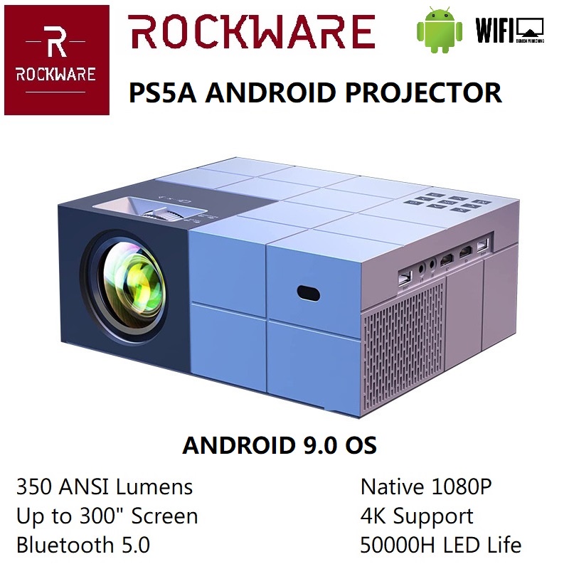 Proyektor ANDROID PS5A FHD 1080P Mini Home Projector 350 ANSI Lumens