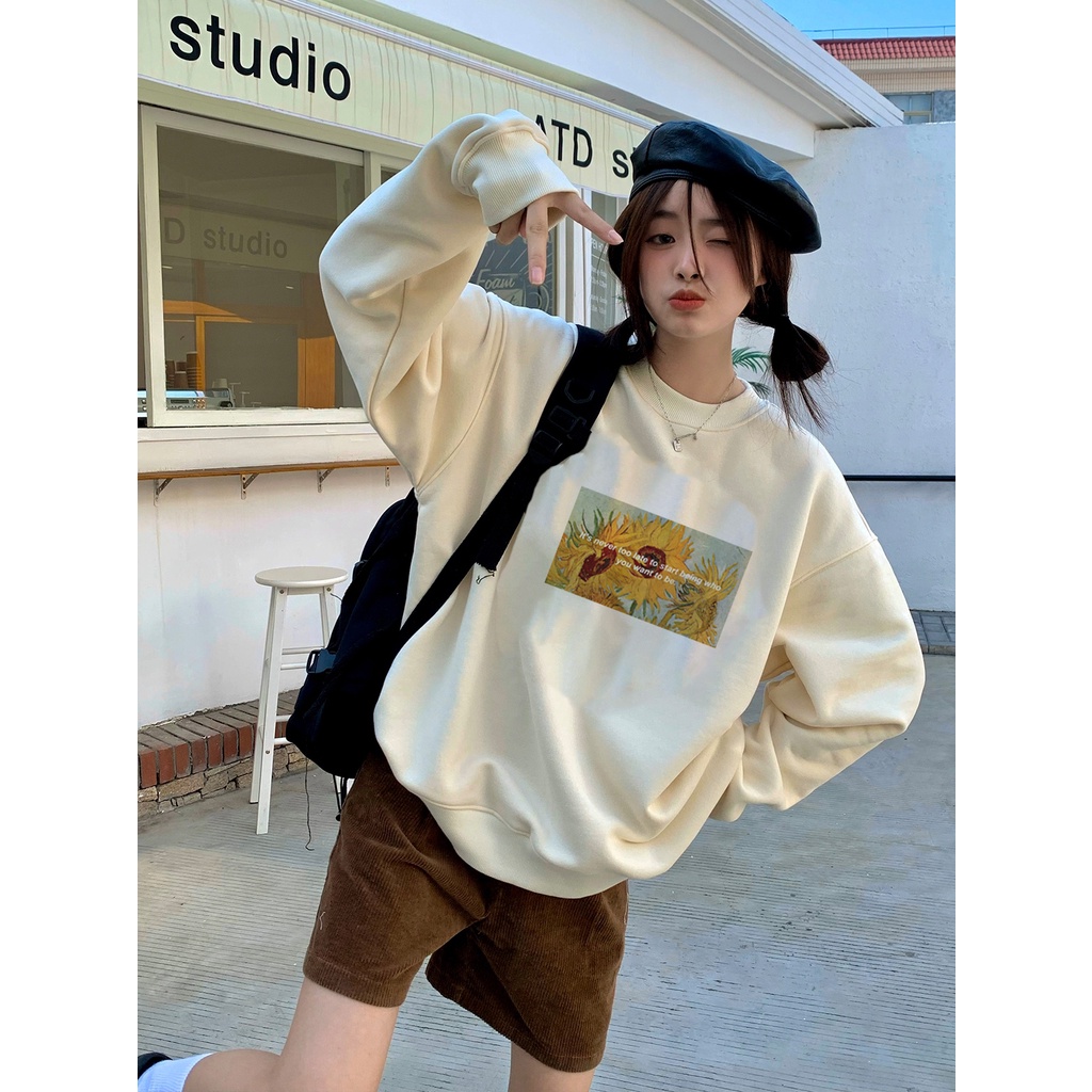 Sweeter korean style baju wanita baju sweater wanita sweater hitam/sweater putih