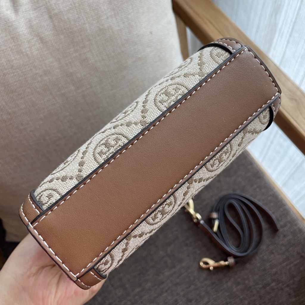 333/(Shopee Live）TB87146-8 87146 Original TB  canvas with cowhide material lady shoulder bag cross-body bag camera bag  ttb