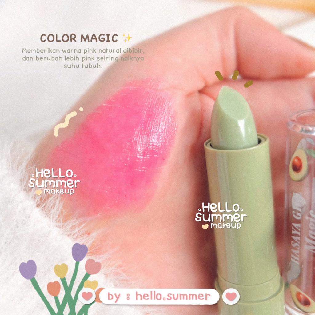 Hasaya Girl Avocado Lip Balm Pelembab Bibir 3gr Mengurangi Bibir Pecah Pecah Pink Alami Untuk Wanita atau Pria