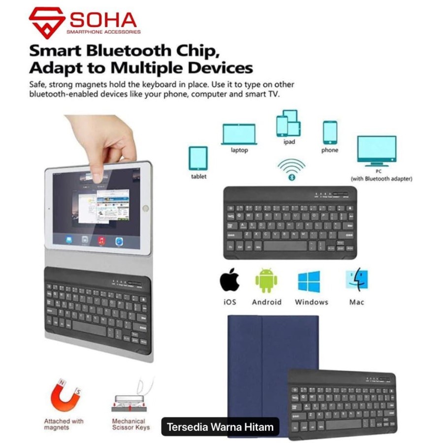 Samsung Tab A 8 Inch 2019 P205 Case 2 in 1 Sarung Keyboard