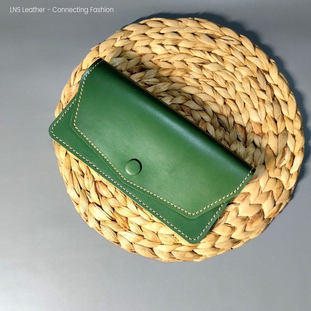 Dompet Panjang Muat HP Dompet Kulit Wanita Pria GREEN