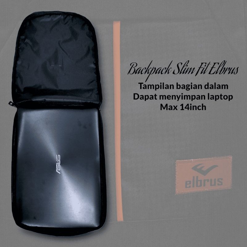 TAS RANSEL LAPTOP ELBRUS SLIM//TAS RANSEL PRIA WANITA FASHION,MURAH MERIAH BERKUALITAS