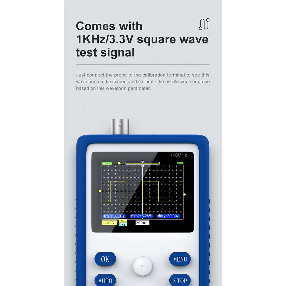 (BISA COD) FTIHSHP FNIRSI Digital Oscilloscope Handheld Portable 110MHz 500MS/s - 1C15