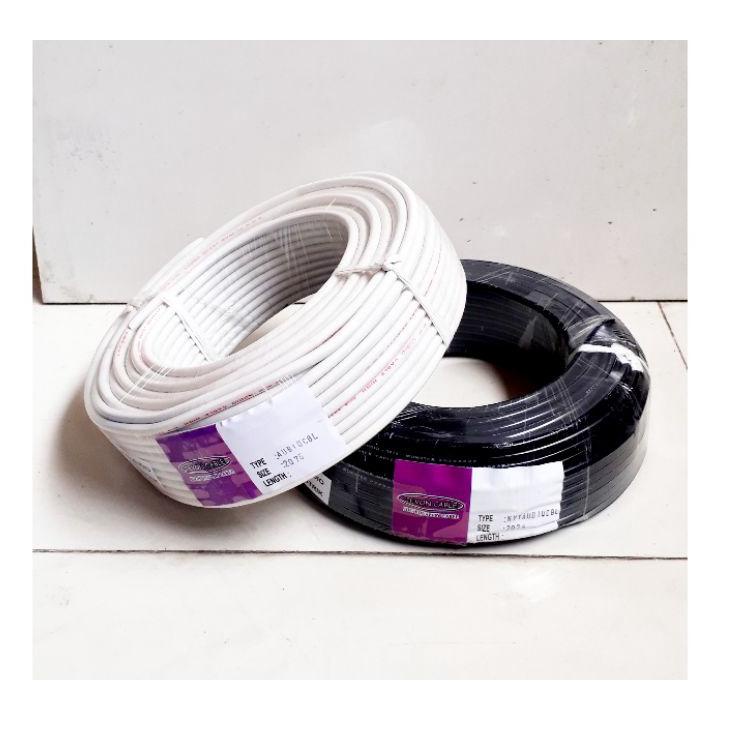 ✾ Kabel listrik serabut HYO  hitam  putih 1 roll ☀