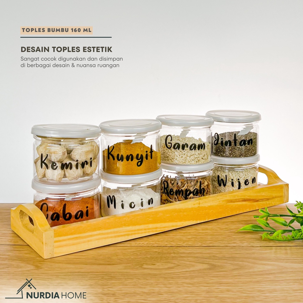 Toples Bumbu Dapur Mini 160 ml Nurdia Home (Tempat bumbu dapur / Wadah bumbu dapur / Botol bumbu) - J07