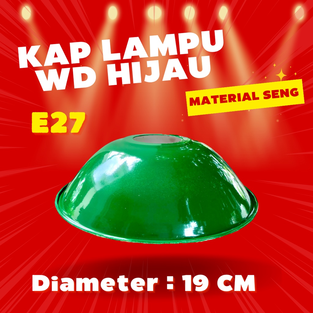 KAP LAMPU JALAN WD HIJAU GANTUNG UKURAN 19 CM E27 / LAMPU TIANG / KAP JALAN / FITTING LAMPU JALAN /FITTING OUTDOOR /LAMPU OUTDOOR SENG