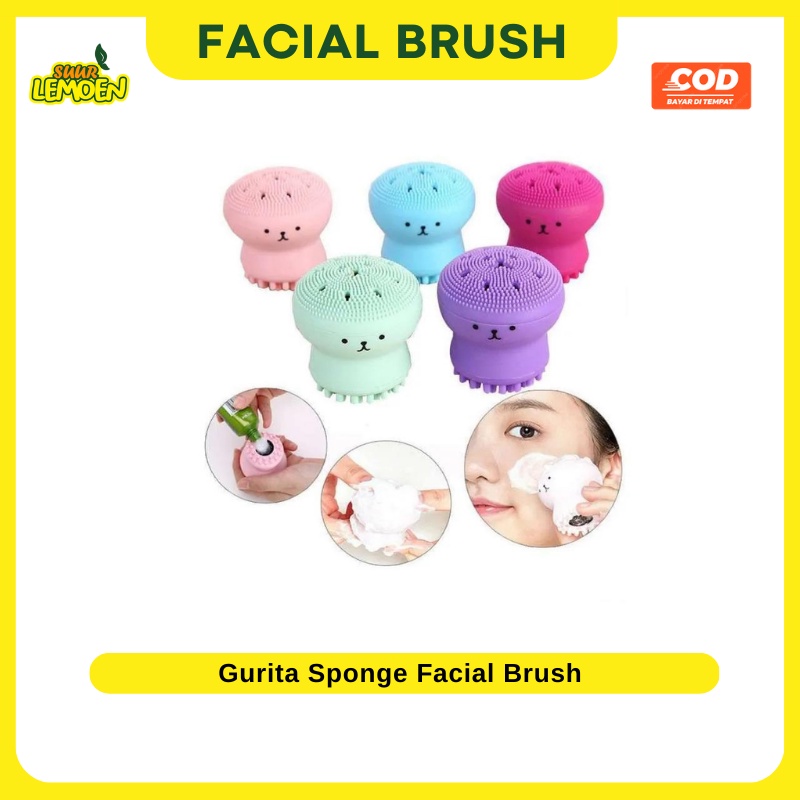 Alat Pembersih Wajah Silikon Karakter Gurita Sponge Octopus Spon Pembersih Wajah Facial Brush