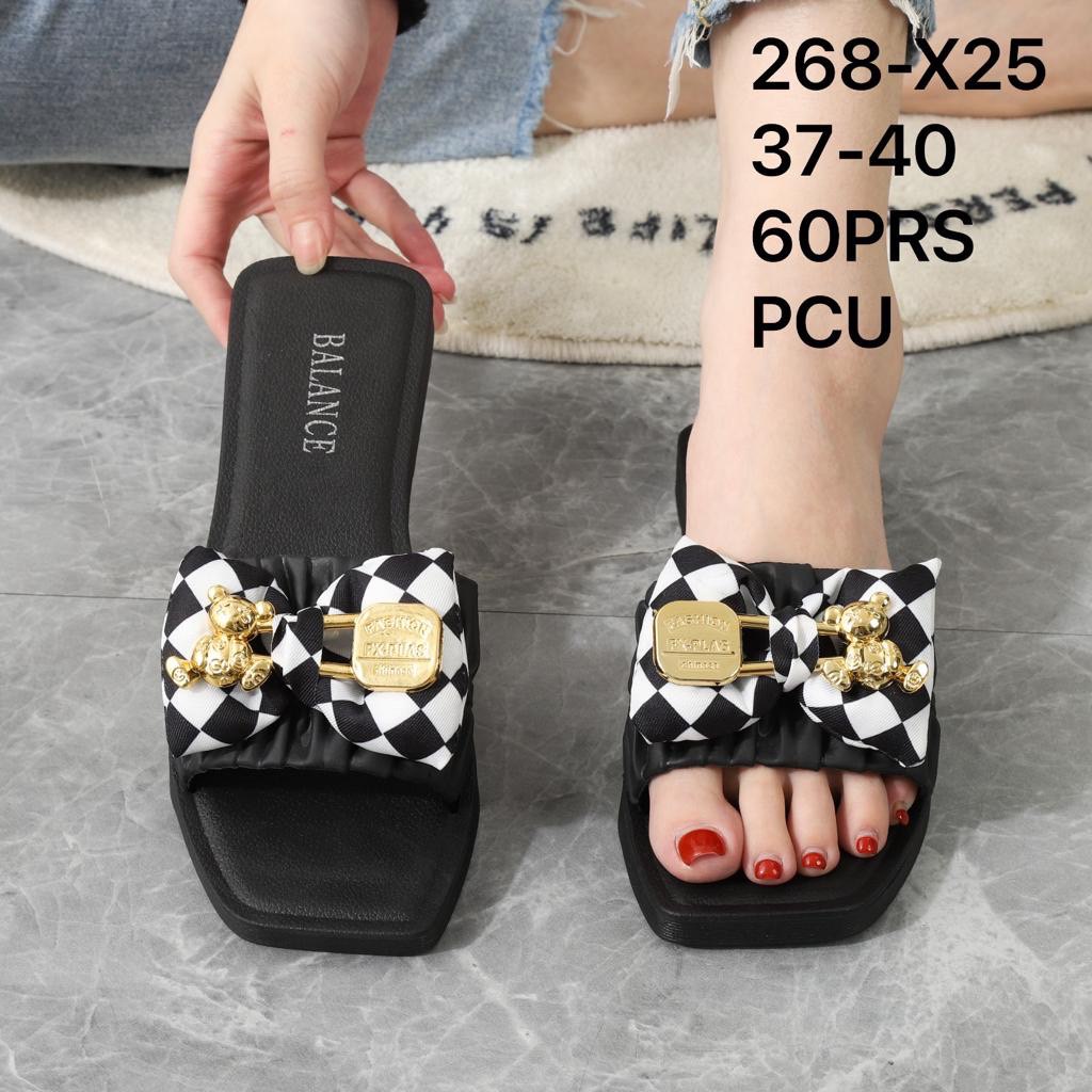 Sandal Selop Wanita Karet Import BALANCE Motif Pita/ 268-X25