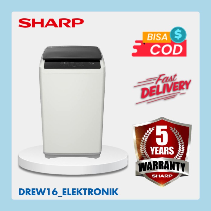 Mesin Cuci 1 Tabung Sharp ESG-876 P-GY 7KG. Low Watt