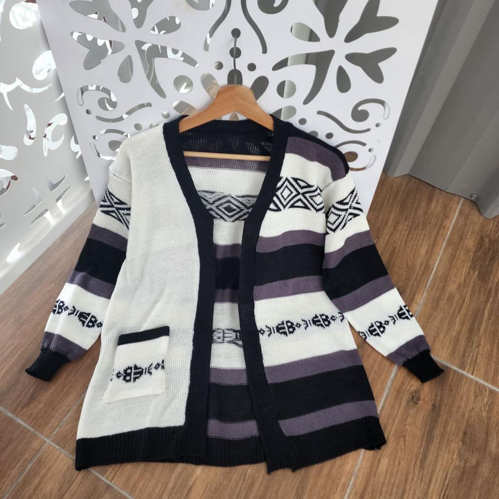 Outer Knitt lucu - kardigan rajut bahan lembut dan nyaman Korean Style Casual - FISH TRIBAL