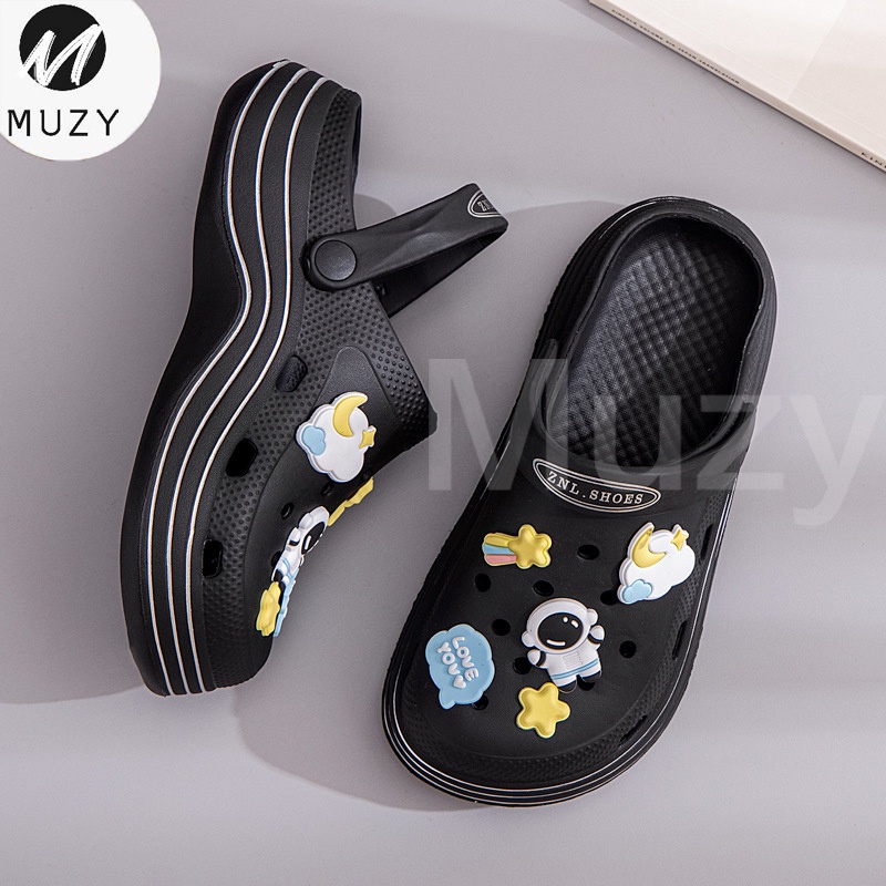 Muzy Sandal Jelly Sendal Fuji Viral Wanita Sandal Sandal Baim Sepatu Lubang Platform HSN128