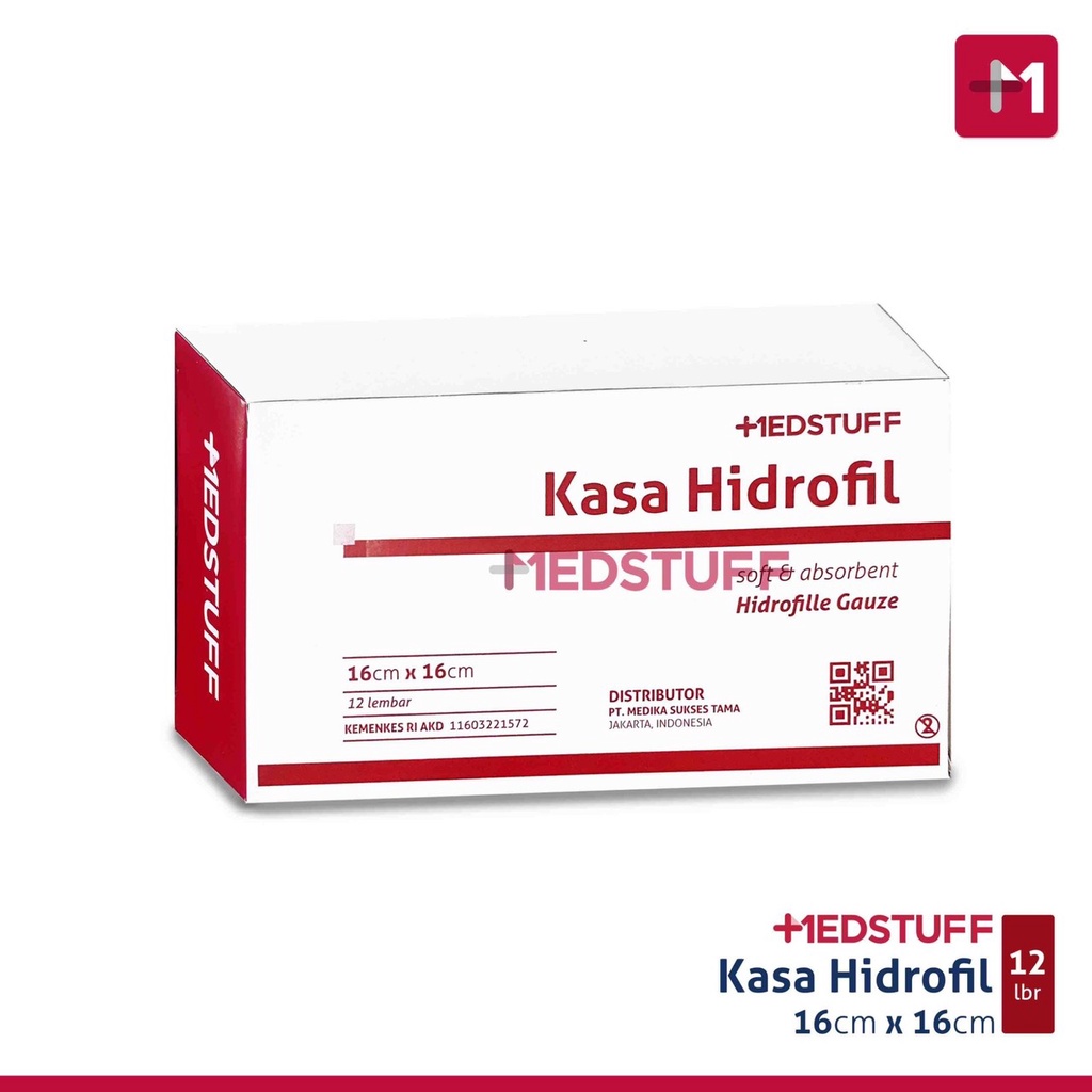 Kasa Kotak 16x16cm isi 12lembar Medstuff Kasa Hidrofil Medstuff