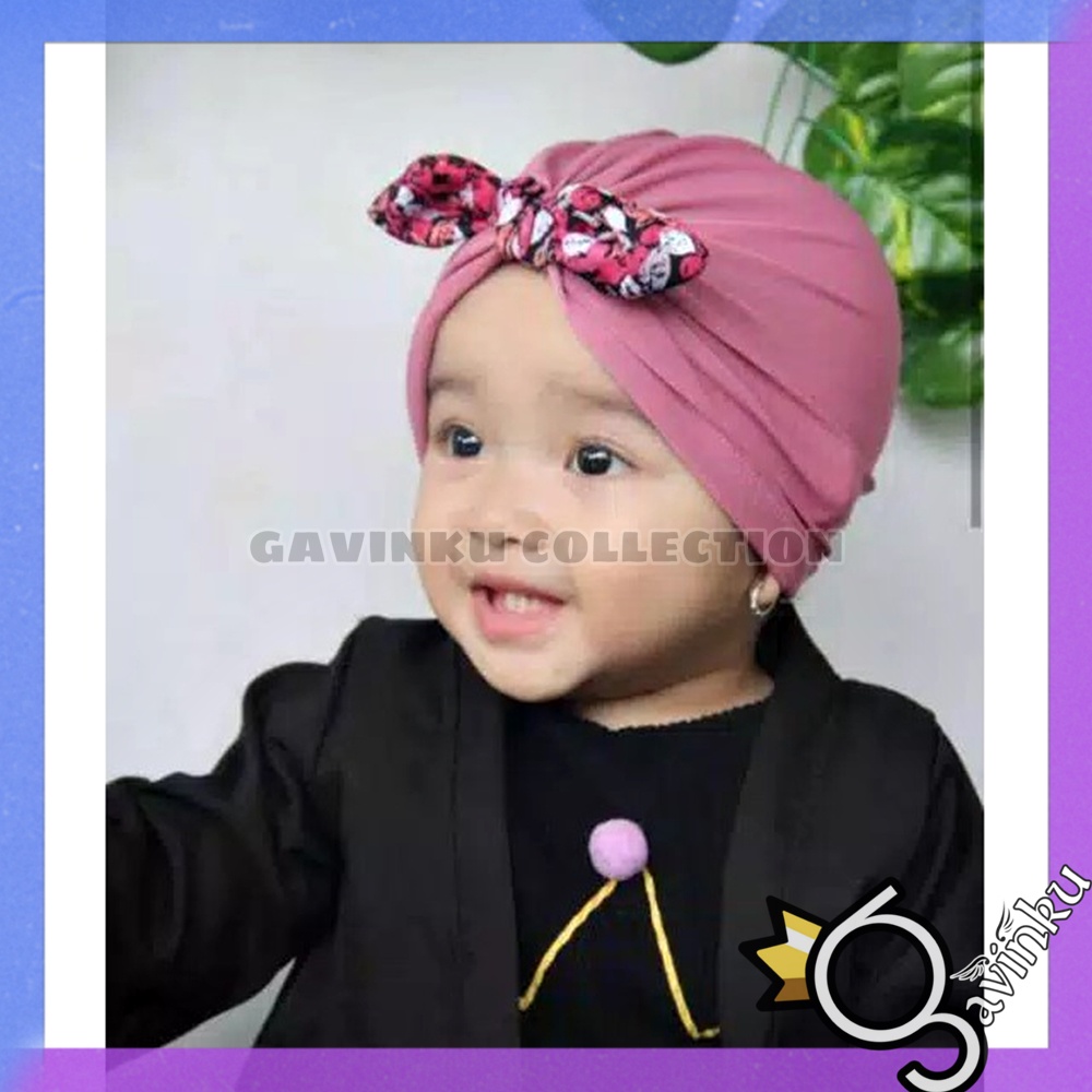 Turban Bayi Perempuan Pita Kupu Kupu Bunga Simpul Knot Newborn Anak Umur 0 1 2 3 4 5 6 7 8 9 10 11 12 Bulan Usia Tahun Lucu Terbaru Jilbab Instan Busa