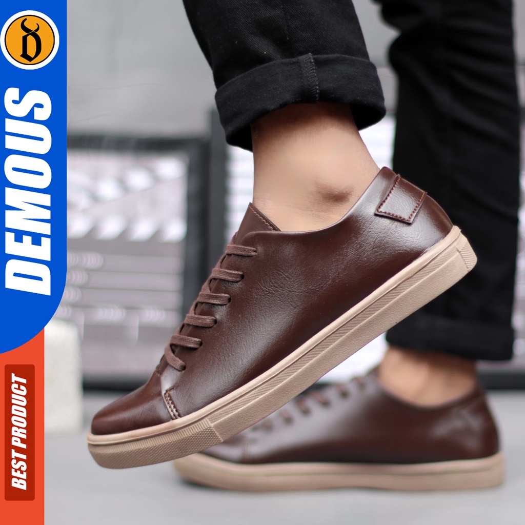 DEMOUS Bachira - Sepatu Sneakers Casual Pria Hitam