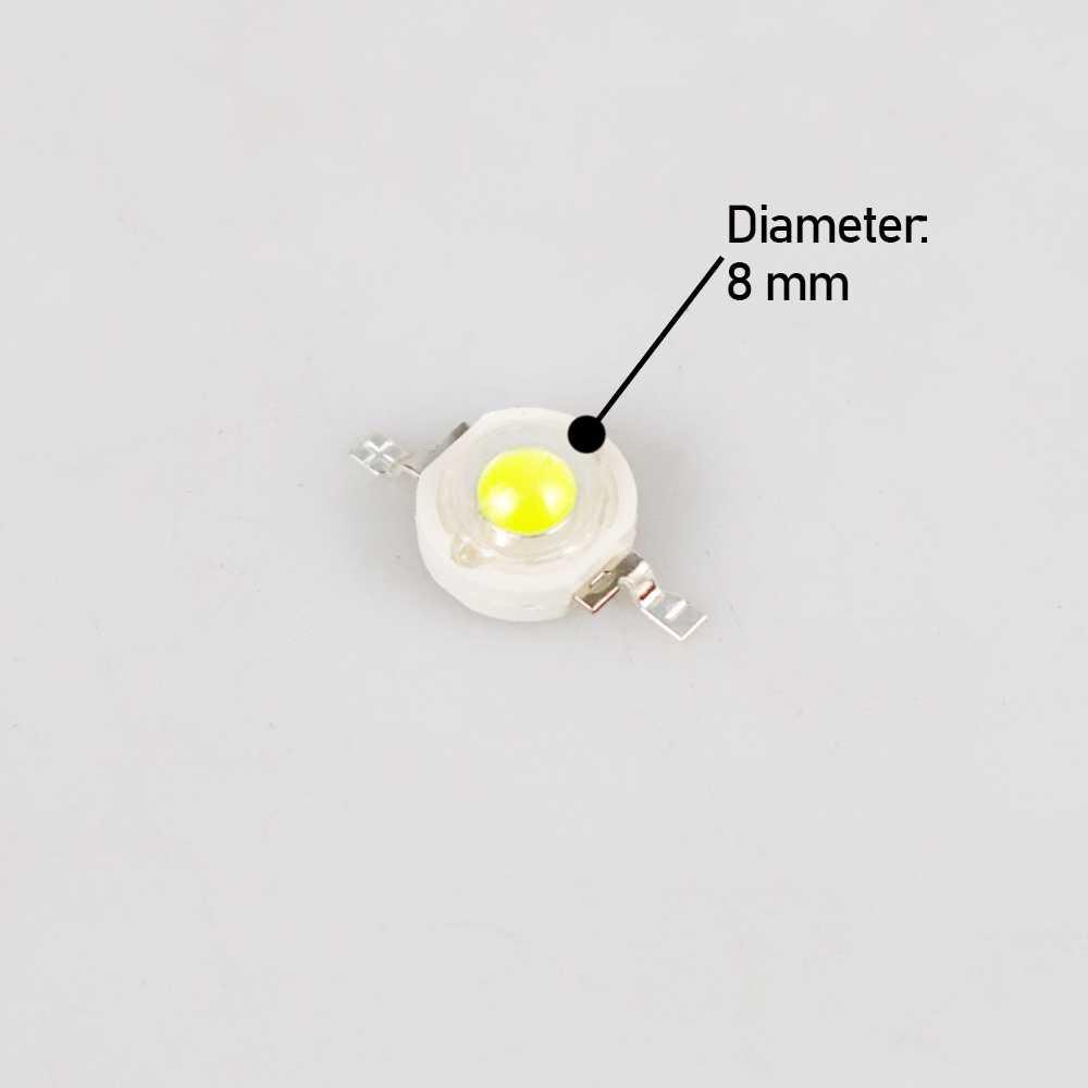 Chip LED Lampu COB Spotlight Cool White 6000K 1W 8mm 10pcs - A-23 - White