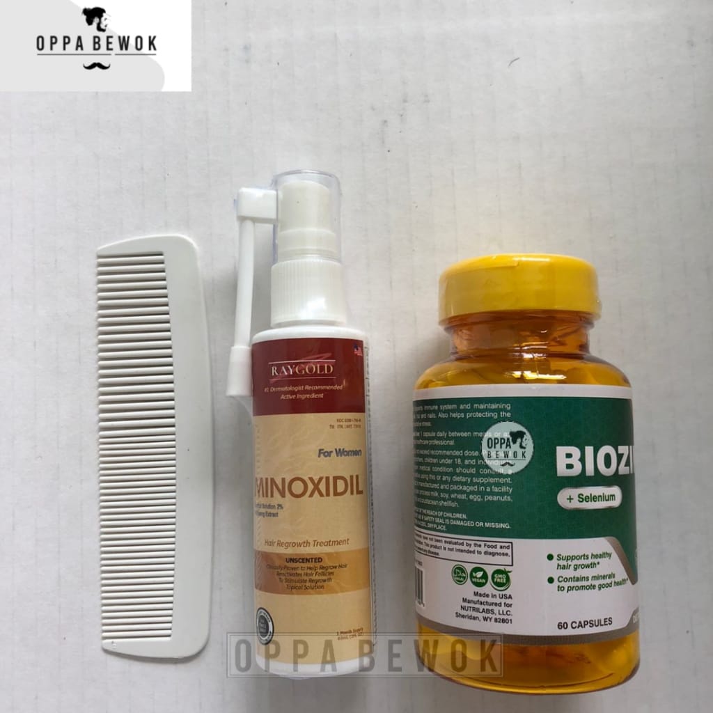 PAKET MAHKOTA RATU KHUSUS WANITA MINOXIDIL DAN BIOZINC GINSENG EXTRACT penumbuh rambut pencegah rambut rontok