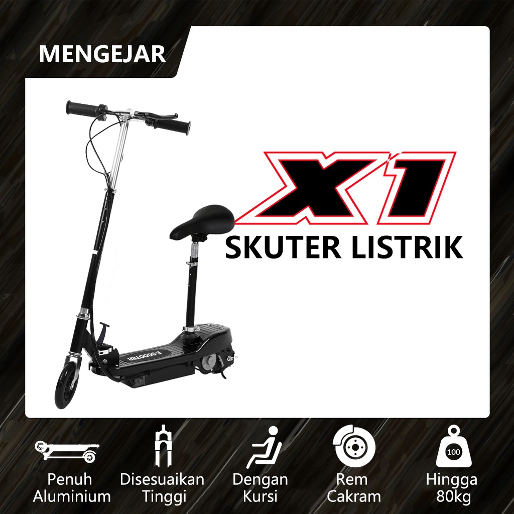 Scooter Listrik Portabel Skuter Listrik Dewasa Murah Lipat Garansi 1 Tahun