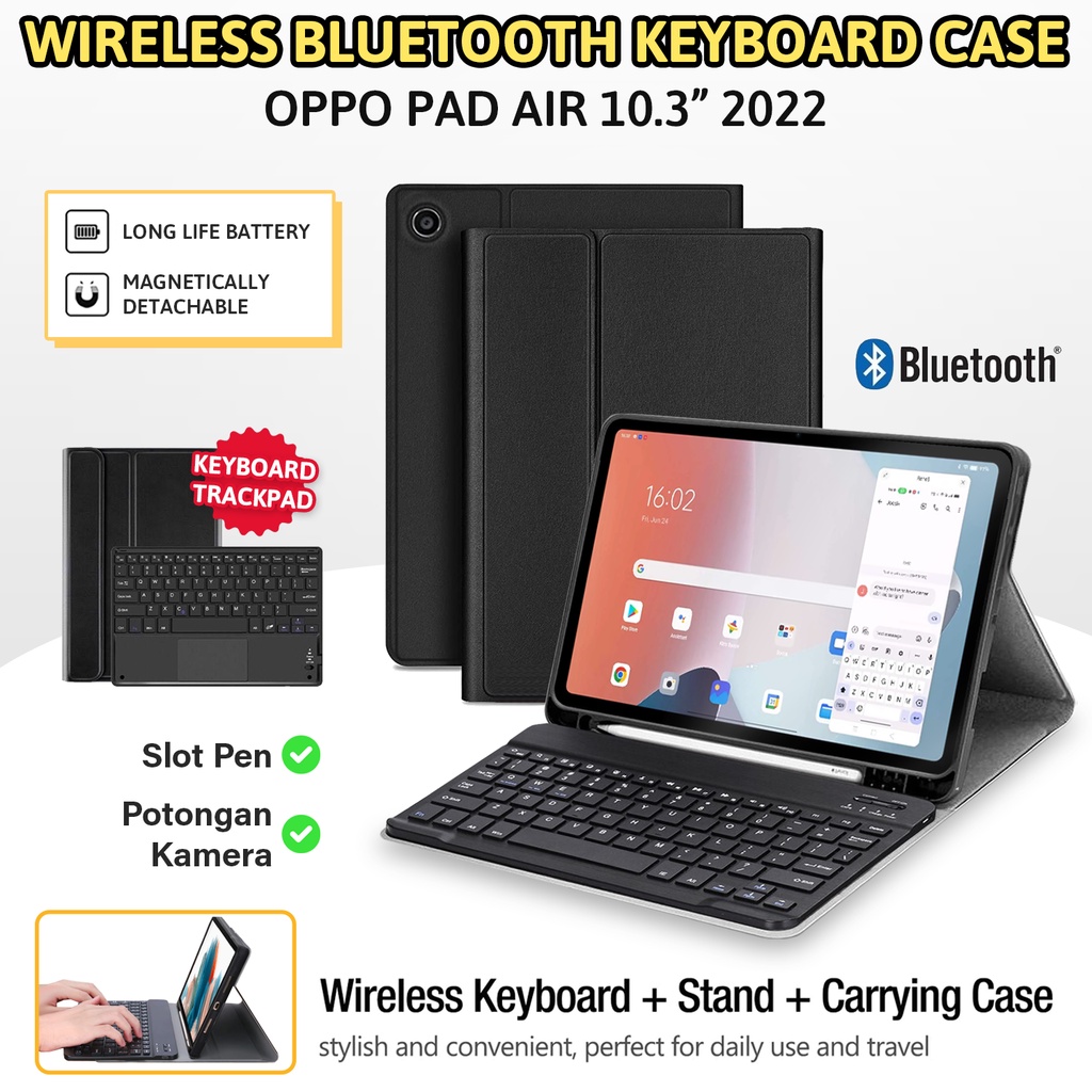 Jual Oppo Pad Air 10.36 inch 2022 Keyboard Flip Cover Sarung Case